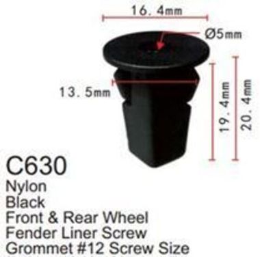 Клипса для крепления внутренней обшивки а/м GM пластиковая (100шт/уп.) Forsage клипса C0630( GM )