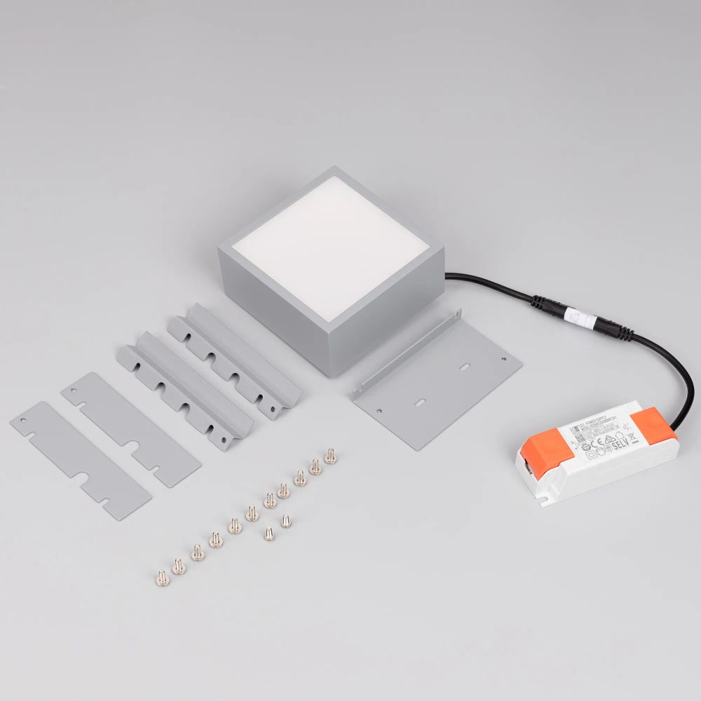 Светильник DL-GRIGLIATO-S90x90-12W Day4000 (GR, 90 deg, 230) (Arlight, IP40 Металл, 5 лет) 047678