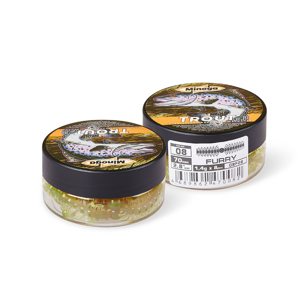 Форелевая приманка "Minoga" FURRY 2,8" (8шт) 70мм, 1,4гр, цвет 08