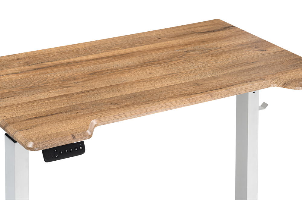 Компьютерный стол Woodville Маркос с механизмом подъема 120х75х76 белый, вотан дуб, ножки белые
