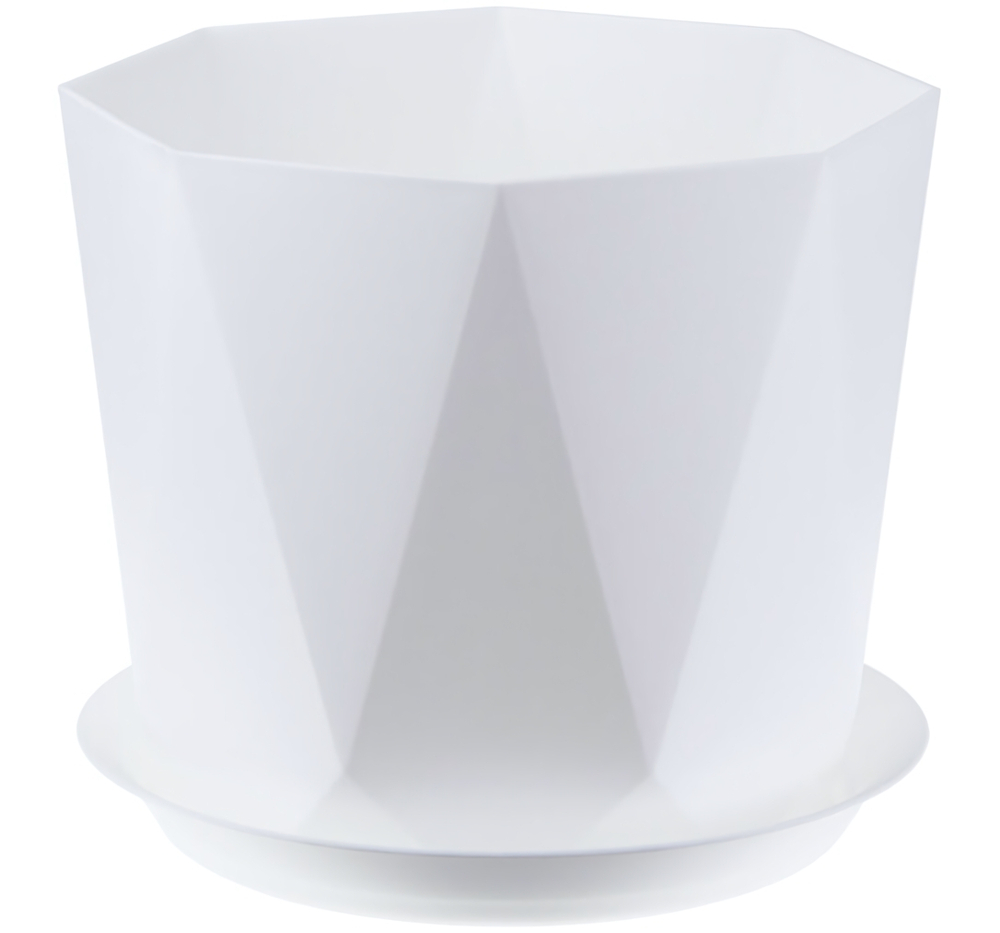 Кашпо ПРИЗМА D130мм 1л с поддоном М3137