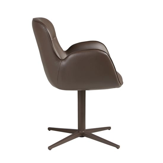 Вращающееся кресло 4205 из экокожи шоколадно-коричневого цвета