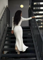 Платье "Four Seasons" с длинным рукавом, белый