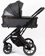 Детская коляска Peppy Tecla 3 в 1 с автокреслом Rise Shadow Antrazit Chrome Edition (Графитовый)