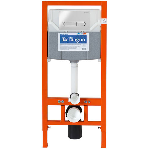 Инсталляция BelBagno BB001-120/BB005-PR-CHROME с клавишей смыва Хром глянцевый