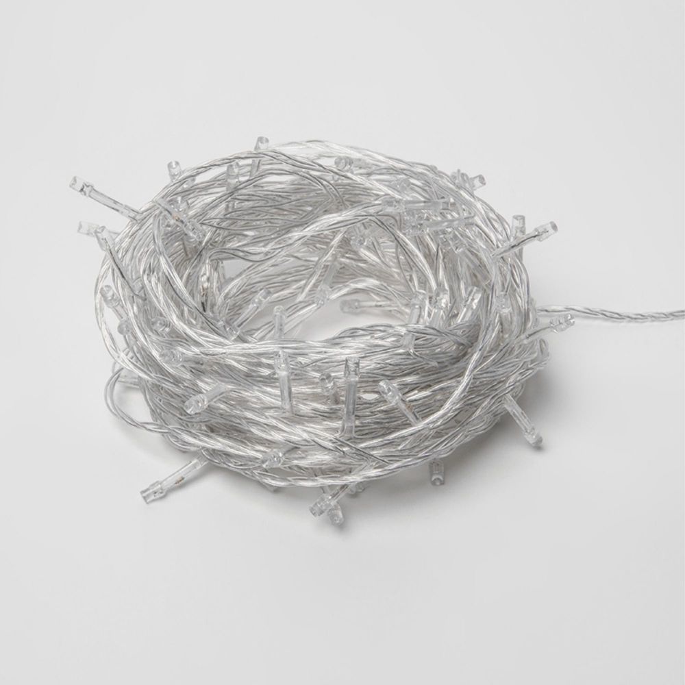 ULD-S1000-100-DTA WHITE IP20 Гирлянда светодиодная. 10м. 100 светодиодов. Белый свет. Провод прозрачный. ТМ Uniel