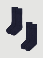 Гольфы детские в рубчик Mjolk School Blue, сет из 2х