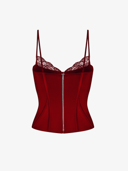Tоп-бюстье корсетного типа из сатина и кружева