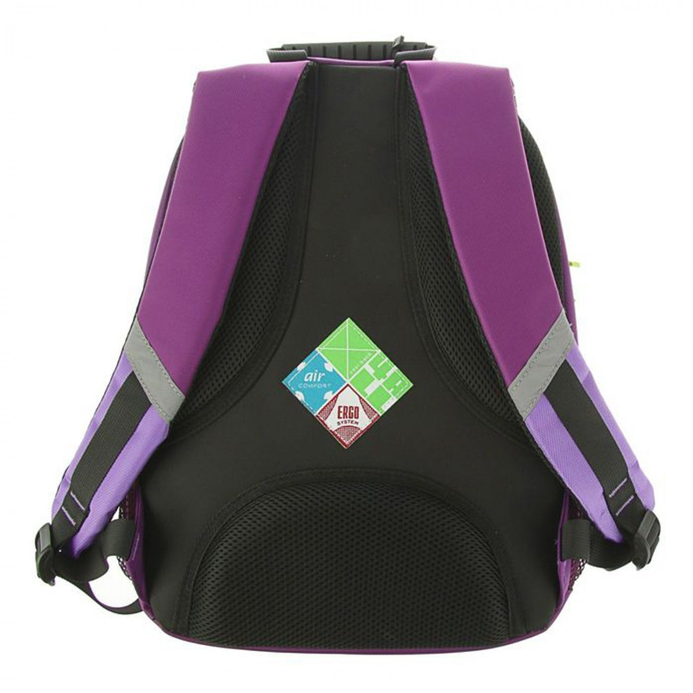 Рюкзак школьный пиксельный, 390х270х150мм, "Монстрик", 6-10 лет, эргономич. спинка, стветоотр. элементы, текстиль, гипоаллерген. силикон, фиолет-сирен