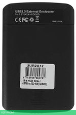 Бокс для накопителя AgeStar 3UB2A12 черный