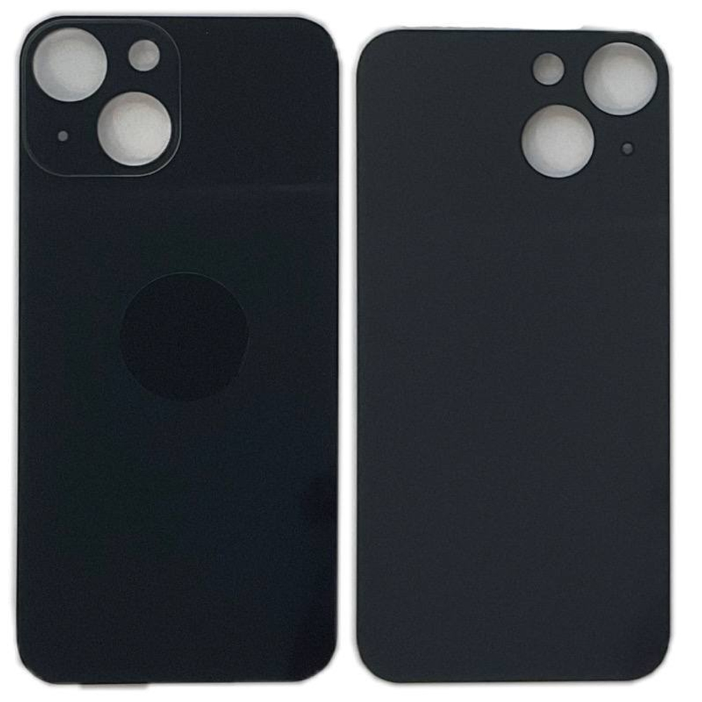 Задняя крышка для Apple iPhone 13 mini Черный (стекло, широкий вырез под камеру)