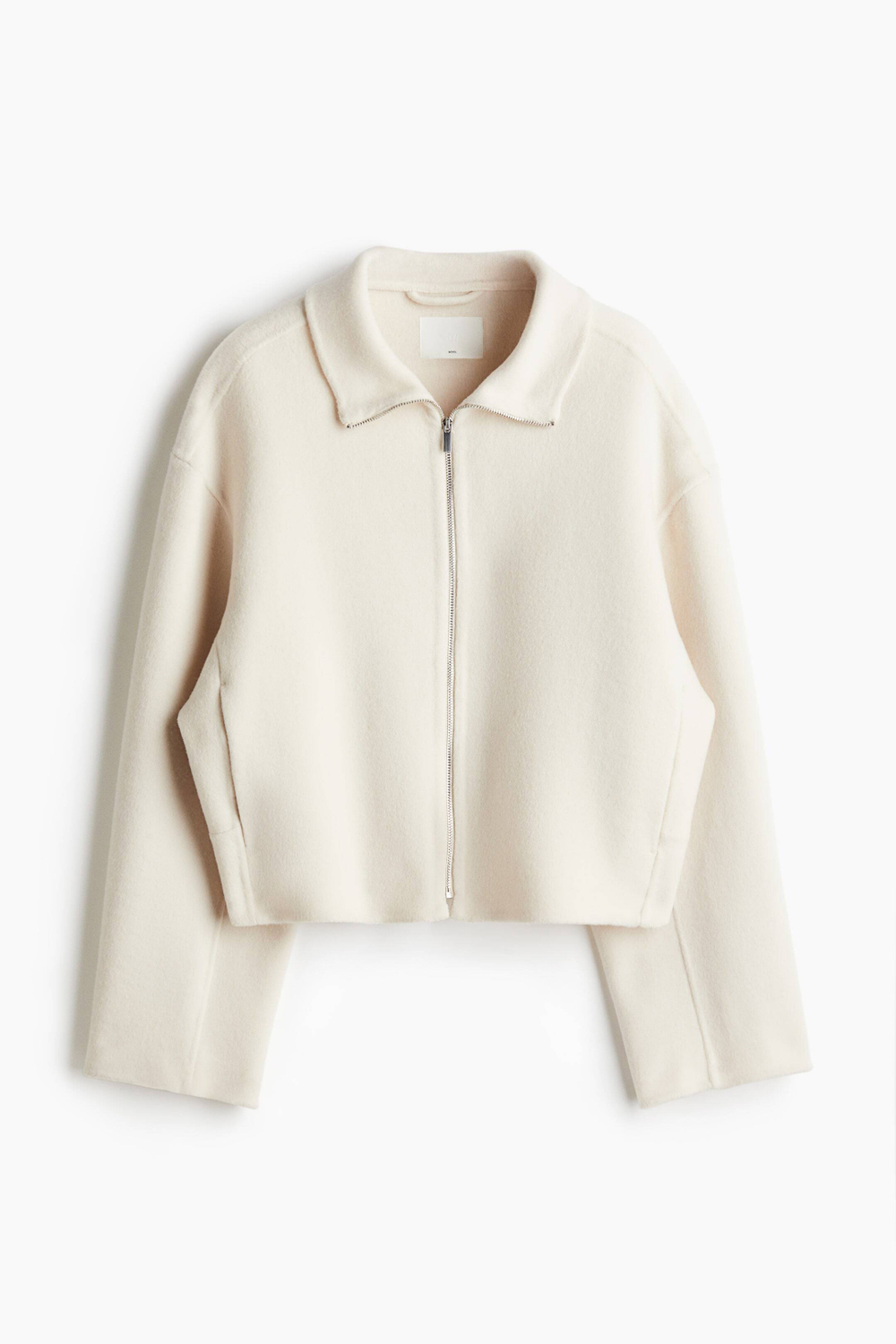 H&M Шерстяная куртка ручной работы, кремовый