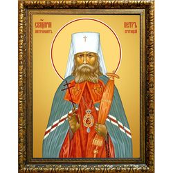 Петр (Полянский) Крутицкий, священномученик митрополит. Икона на холсте.