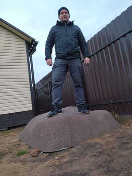 Крышка люка камень на септик ТОПАС 140x130/50 - коричневый