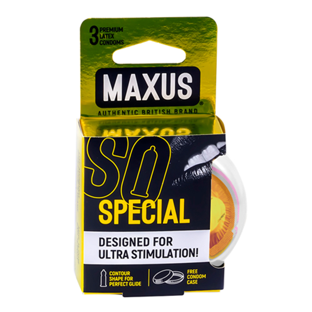 Презервативы в пластиковом кейсе точечно-ребристые MAXUS Special №3