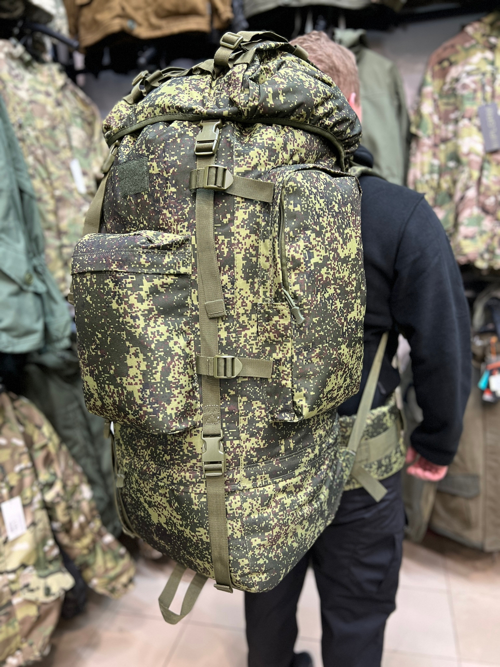 Рюкзак Tiger 100 л Cordura 1000D Пиксель (Зелёная цифра)