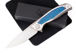 Нож Широгоров Флиппер F95NL S90V MRBS CarboTi Blueфотография - 1