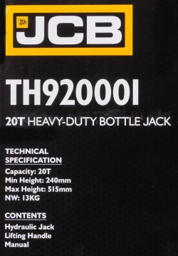 Домкрат бутылочный 20т JCB JCB-TH920001