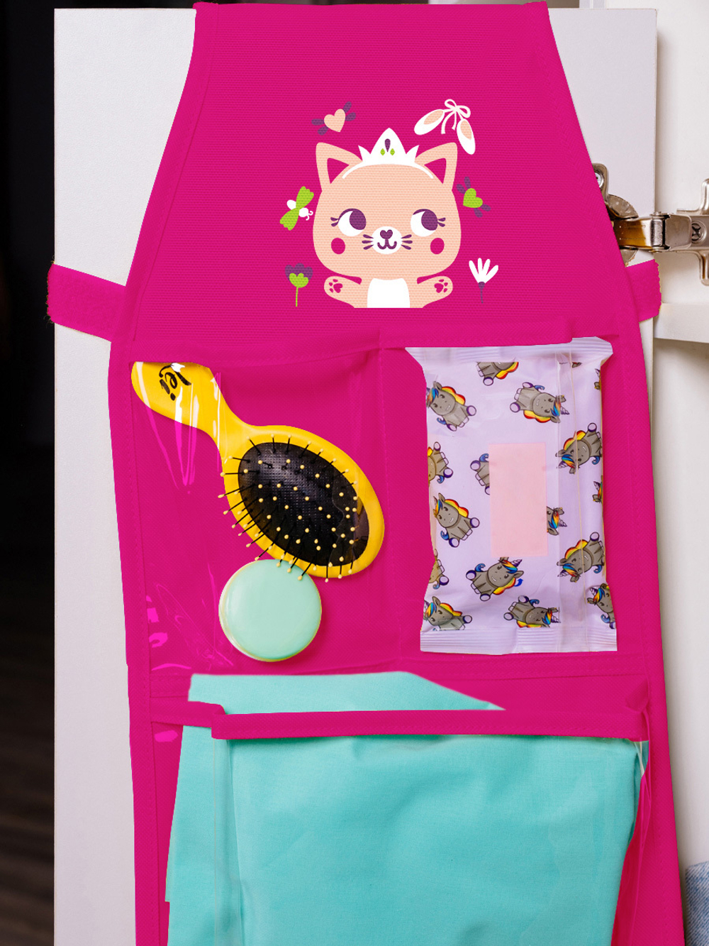 Кармашки для детского сада, на липучке. Кошечка балерина