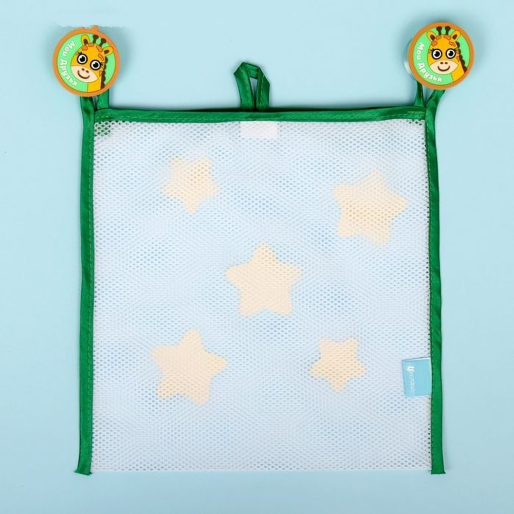 1874874 Наклейки в ванную из EVA «Африка» + сетка для хранения игрушек на присосках