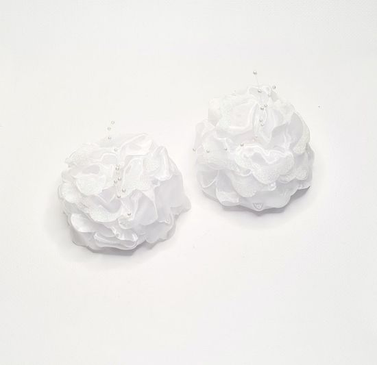 Бант для волос на резинке, с блёстками и бусинками школьный, 2 шт.