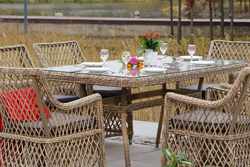 "Латте" обеденная группа плетеная, цвет соломенный