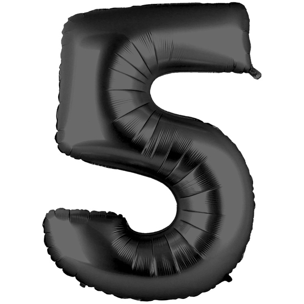 Шар фольгированный Цифра 5 101 см (Черный)