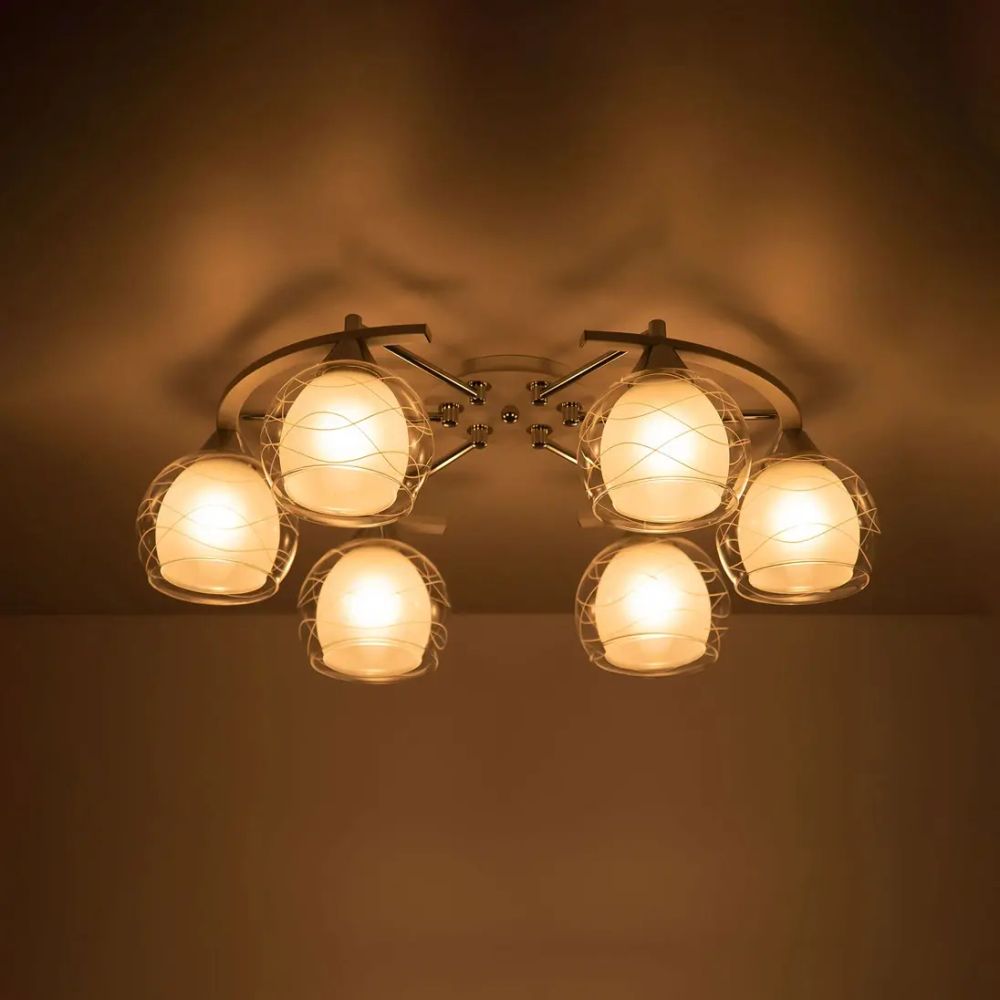 Citilux Буги CL157161 Люстра потолочная Белая Хром