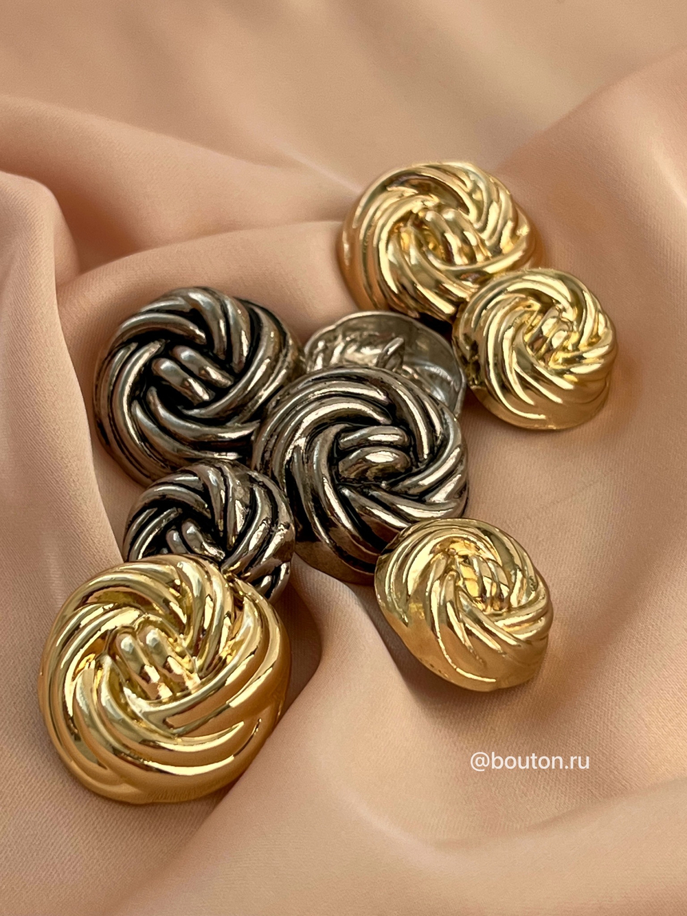 Пуговицы золото спираль