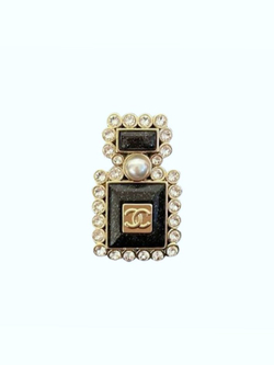 Брошь Chanel Perfume Bottle CC Logo Brooch Crystal