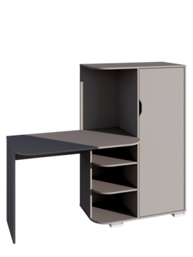 Стол письменный МАЛЬТА-3 /1600*1400*616/ правый дуб бунратти / вулканический серый