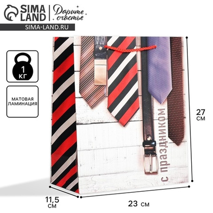 Пакет подарочный ламинированный, упаковка, «С Праздником», ML 23×27×8 см, 2584275, Китай