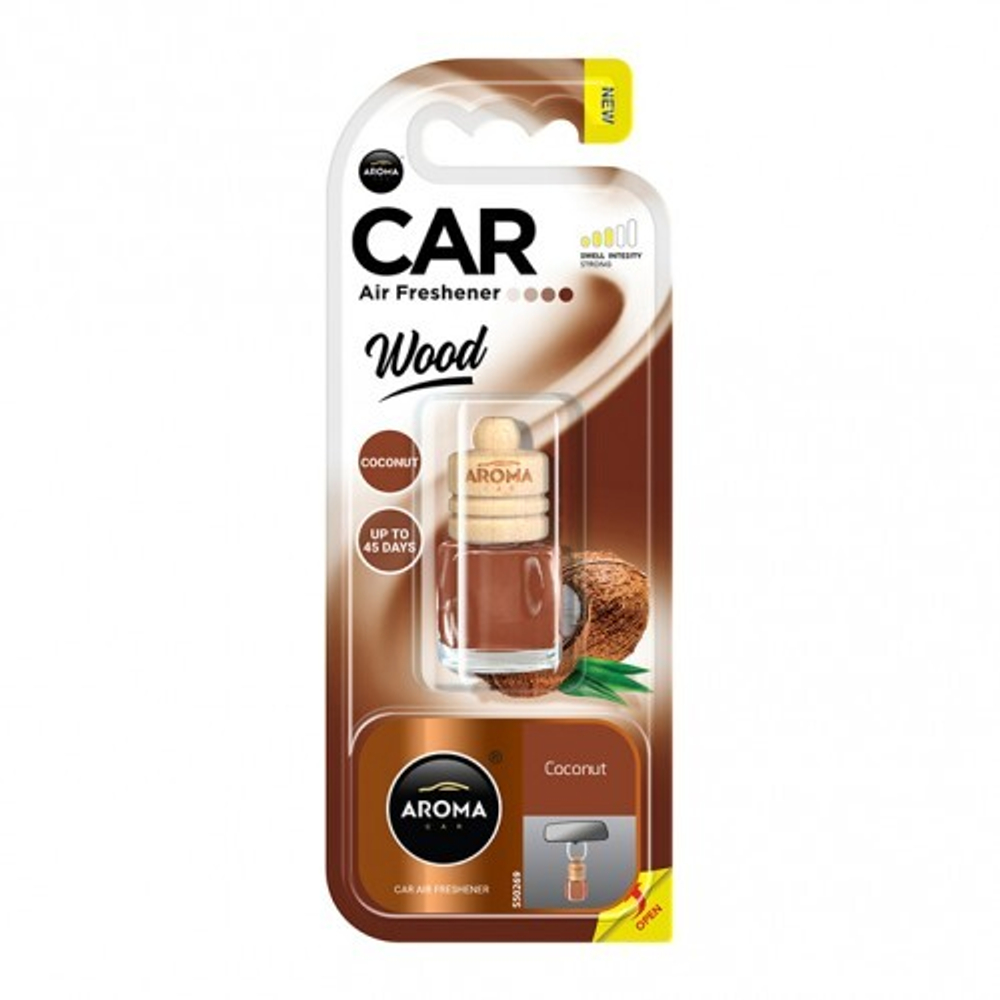 AROMA CAR Подвесной ароматизатор WOOD Кокос