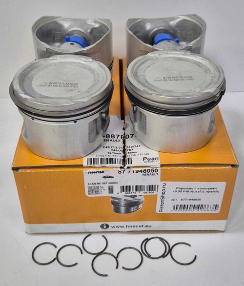 Поршни с кольцами +0.50 F4R (с лужей) Nural