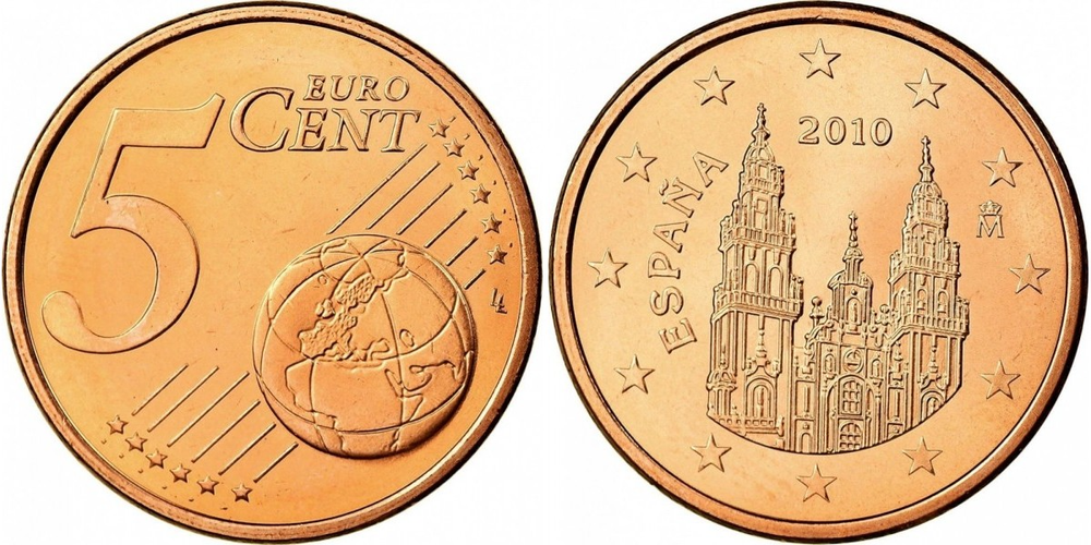 Испания 5 евроцентов, 2010-2024 Собор Святого Иакова XF
