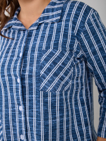 Пижама с брюками КБ-001/индиго-полоска