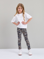 Детские леггинсы дЛГ-21/черный-бежабстракция