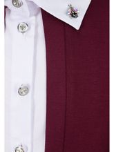 Комбинированная блузка AMADEO, цвет бордовый
