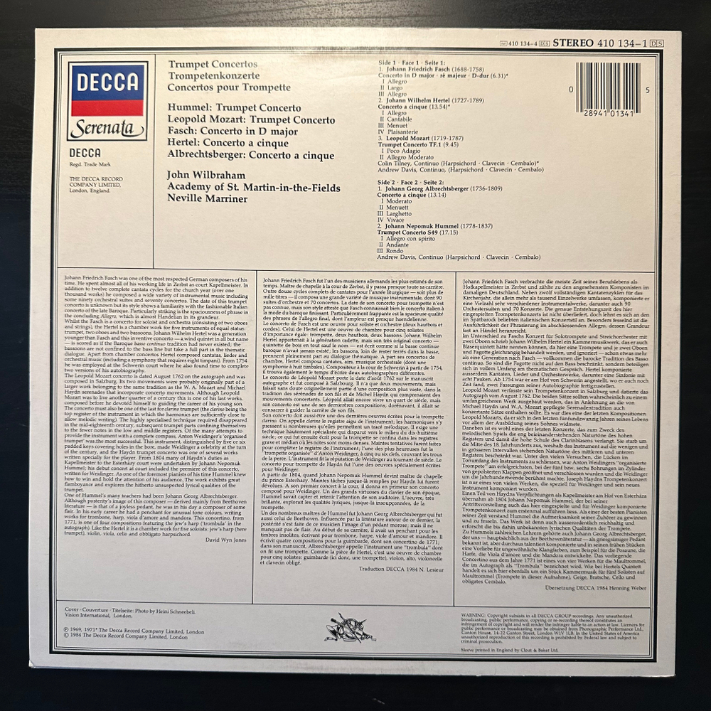 Джон Уилбрахам, сэр Невилл Марринер - Концерты для трубы (Англия 1984г.)