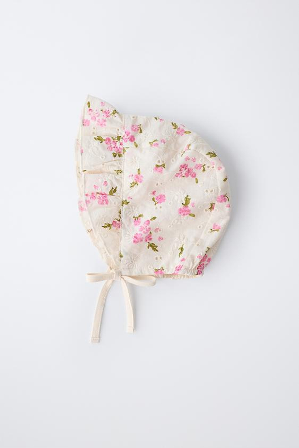 ZARA ЧЕПЧИК С ЦВЕТОЧНОЙ ВЫШИВКОЙ, ЭКРЮ