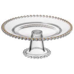 БЛЮДО СЕРВИРОВОЧНОЕ "GOLDEN CHARM" НА НОЖКЕ, 20*8 СМ