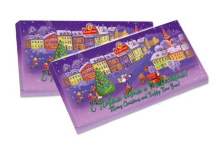 Шоколад "С Новым годом и Рождеством!" 56% какао 90г. Спартак