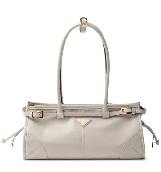Кожаная средняя сумка Prada Bonnie белый