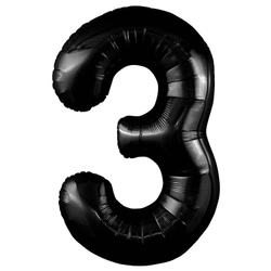 Шары цифры гелиевые Черные 102 см