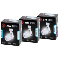 Трековые светильники однофазные ЭРА TR12-GU10-SET-4 WH под лампу GU10 белый набор 4 шт | Однофазные светильники под лампу