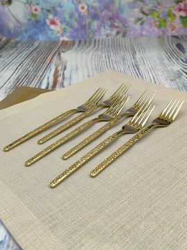 Набор столовых вилок 6 шт. из нержавеющей стали "Рельеф"