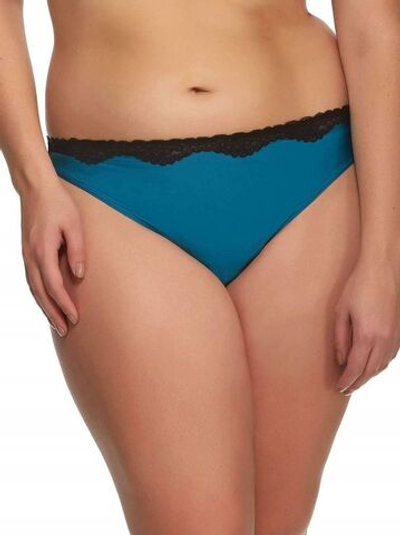 Трусы-стринги с контрастным кружевным поясом (Размер: XL) (Цвет: красный)