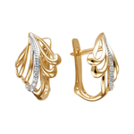 Серьги с фианитом из красного золота 585 пробы JA-S-1112093Р