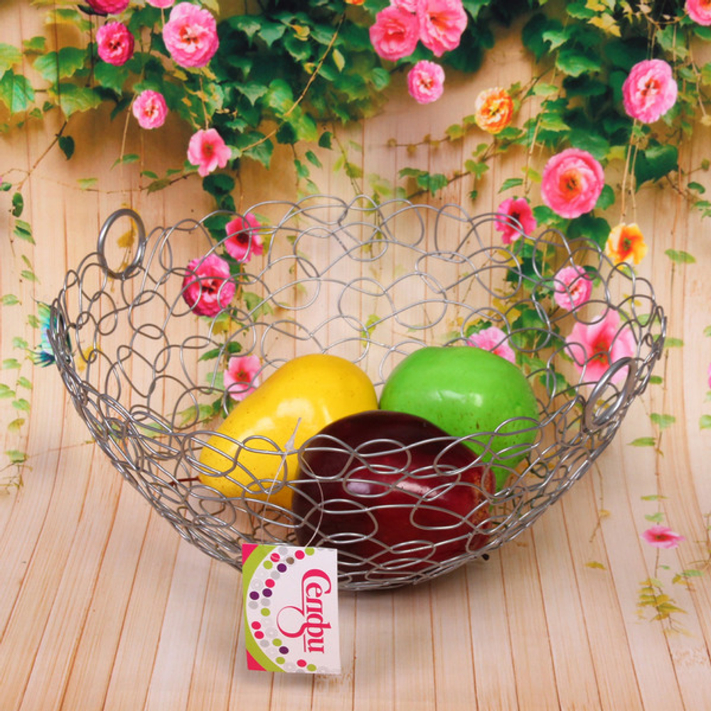 Фруктовница «Brownie» 27*14см паутинка на подставке серая