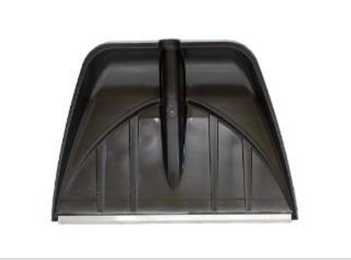 Лопата снеговая пласт.  555х410  ''ПРОФИ''  PROTEX  Чёрная,  с ал. планкой, б/ч (d=32)